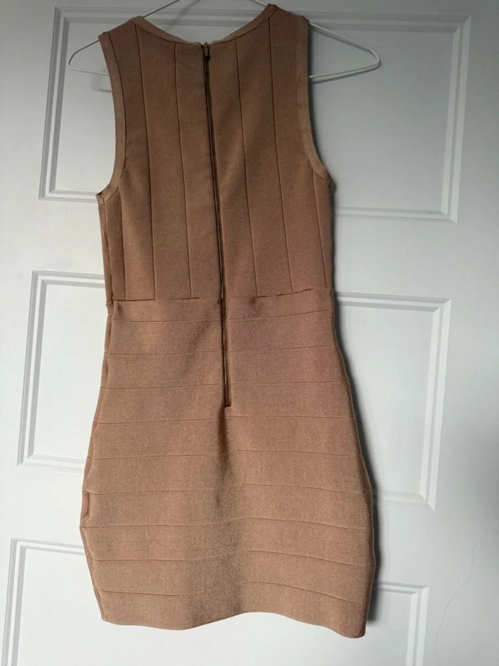 bebe Tan Lace-Up Sleeveless Bodycon Mini Dress - Picture 3 of 3